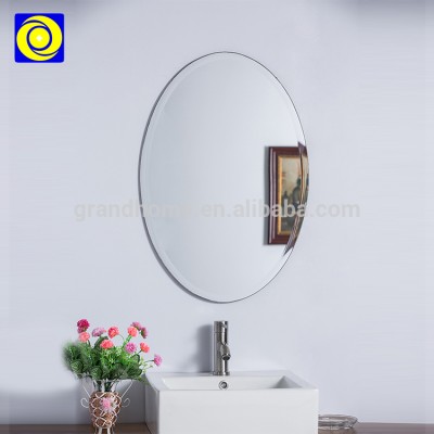 Wholesale custom Decorative cheap Frameless Beveled Oval Glass Mirror