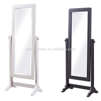 White black Wood frame dressing mirror standing wooden full length floor mirror