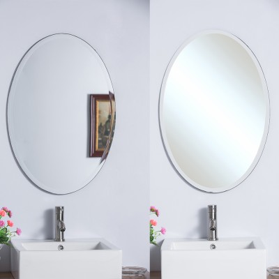 Wholesale custom modern Decorative cheap frameless beveled oval salon wall mirrors