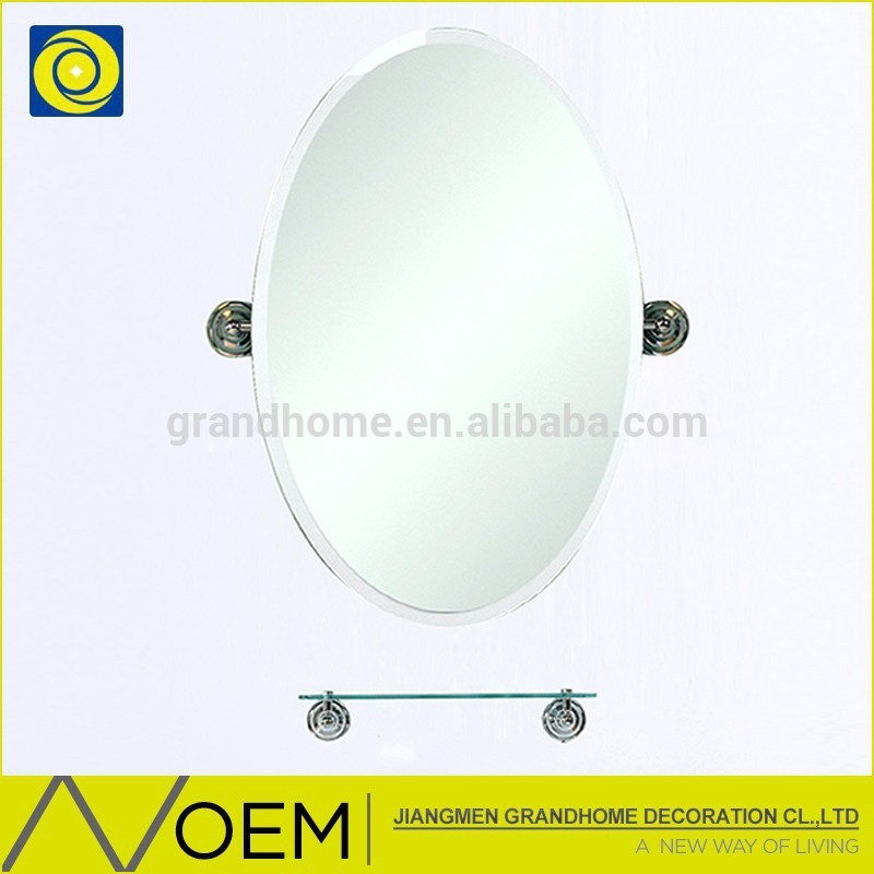 Water-resistant apartment beauty cheap beveled round mirror large frameless